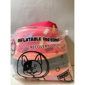 Supet Inflatable Dog Cone Recovery Collar Pink Donut Sprinkles Size Large L